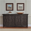 Pemberly Row Hall Buffet with Chippendale Fretwork in Saddle Brown