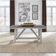 Pemberly Row 5 Pc Trestle Table Set in White Wood Finish