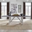 Pemberly Row 5 Pc Trestle Table Set in White Wood Finish