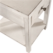 Pemberly Row White Drawer Chair Side Table with Dovetail Construction
