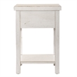 Pemberly Row White Drawer Chair Side Table with Dovetail Construction