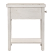 Pemberly Row White Drawer Chair Side Table with Dovetail Construction