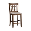 Pemberly Row Medium Brown 24 Inch Lattice Back Counter Chair Set of 2