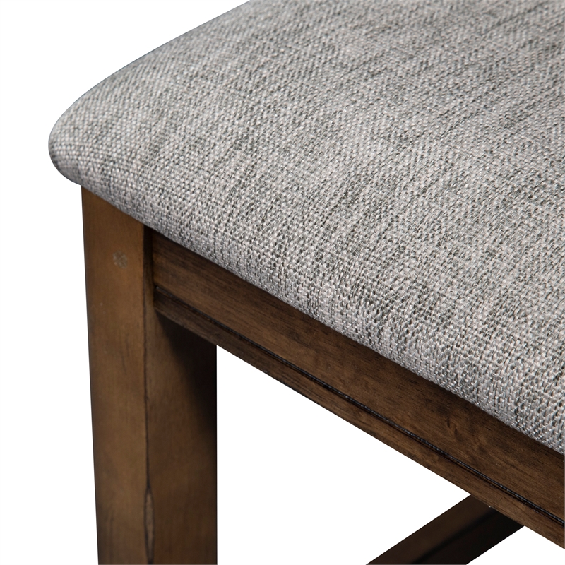 Pemberly Row Medium Brown 24 Inch Lattice Back Counter Chair Set of 2