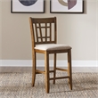 Pemberly Row Medium Brown 24 Inch Lattice Back Counter Chair Set of 2