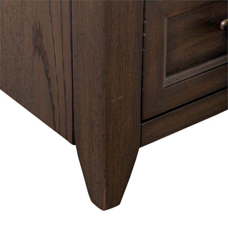 Pemberly Row Wood Chair Side Table with Beveled Edge in Peppercorn Espresso