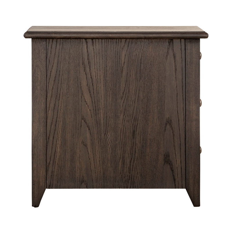 Pemberly Row Wood Chair Side Table with Beveled Edge in Peppercorn Espresso