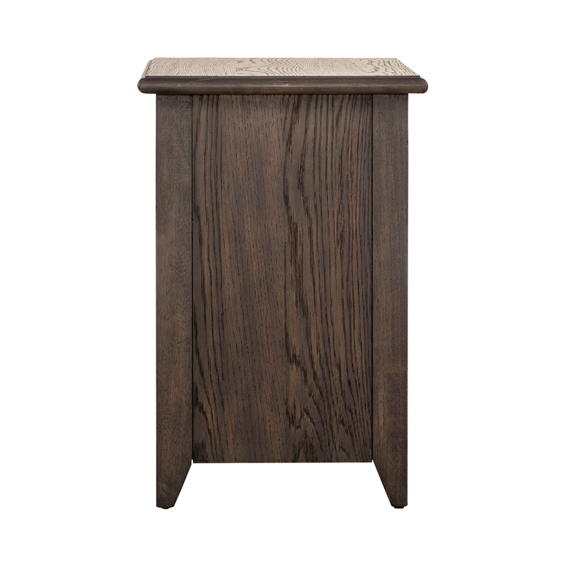 Pemberly Row Wood Chair Side Table with Beveled Edge in Peppercorn Espresso