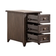 Pemberly Row Wood Chair Side Table with Beveled Edge in Peppercorn Espresso