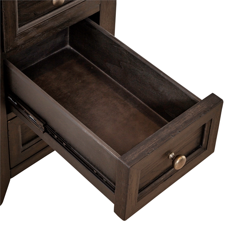 Pemberly Row Wood Chair Side Table with Beveled Edge in Peppercorn Espresso