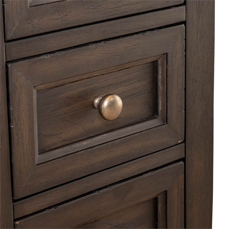 Pemberly Row Wood Chair Side Table with Beveled Edge in Peppercorn Espresso