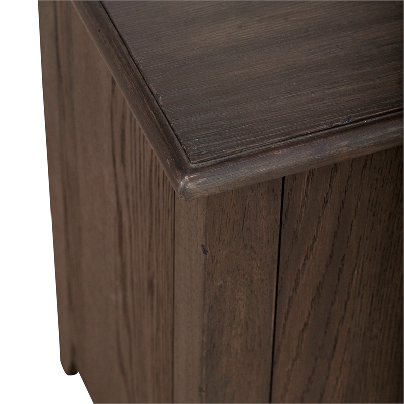 Pemberly Row Wood Chair Side Table with Beveled Edge in Peppercorn Espresso