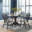 Pemberly Row 5-Piece Drop Leaf Dining Set in Wood Black and Honey Finish
