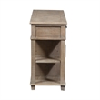 Pemberly Row Light Brown Sofa Table with 2 Sliding Doors and Dovetail