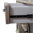 Pemberly Row Light Brown Sofa Table with 2 Sliding Doors and Dovetail