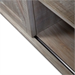 Pemberly Row Light Brown Sofa Table with 2 Sliding Doors and Dovetail