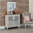 Pemberly Row 2 Door Accent Cabinet in White/Gray with Mirrored Glass