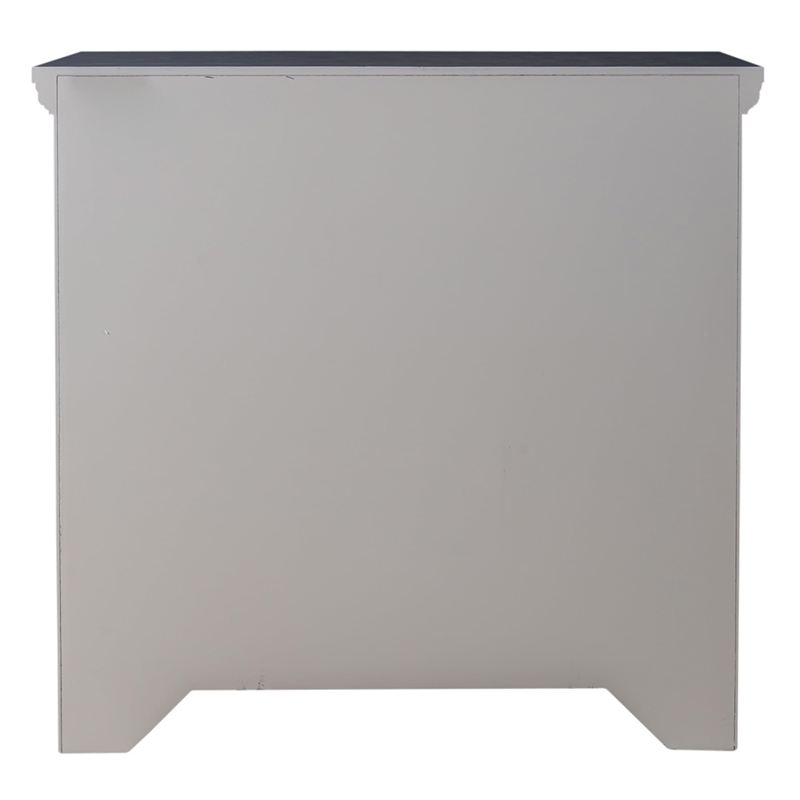 Pemberly Row 2 Door Accent Cabinet in White/Gray with Mirrored Glass