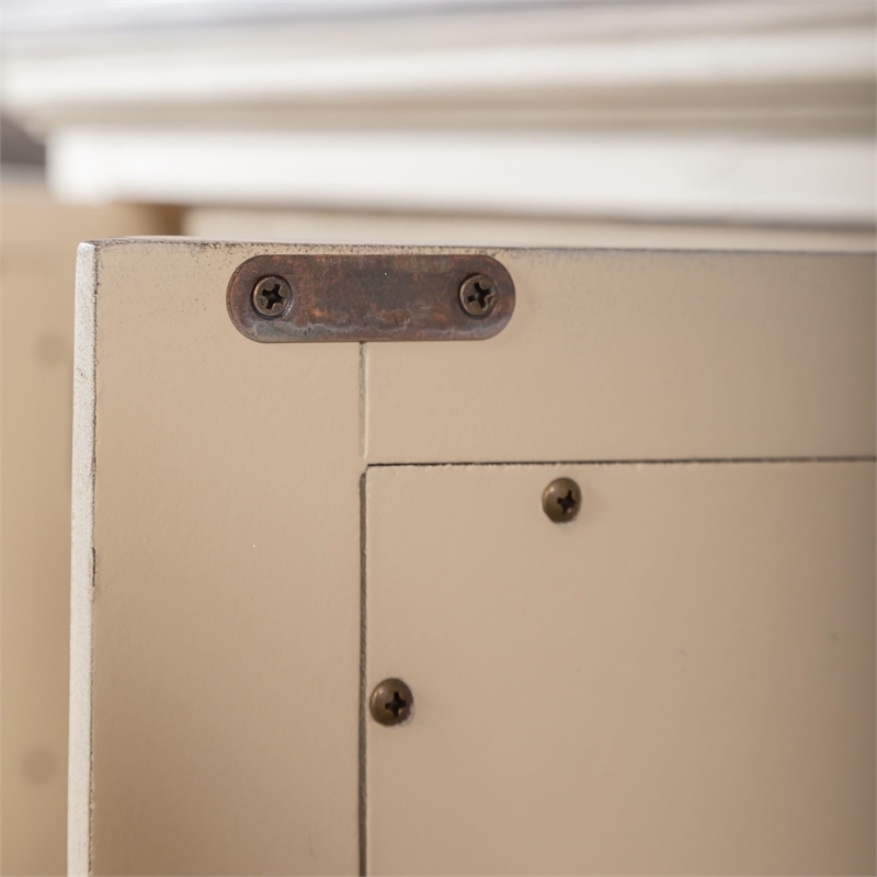 Pemberly Row 2 Door Accent Cabinet in White/Gray with Mirrored Glass