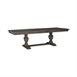 Pemberly Row Trestle Table Set with Double Pedestals in Havana Brown