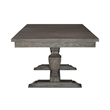 Pemberly Row Trestle Table Set with Double Pedestals in Havana Brown