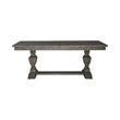 Pemberly Row Trestle Table Set with Double Pedestals in Havana Brown