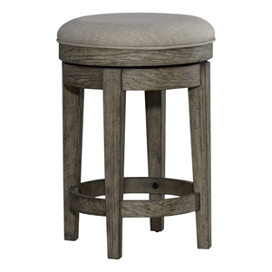 Pemberly Row 25&quot Wood Console Stool with Rubberwood in Burnished Beige