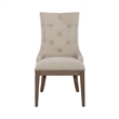 Pemberly Row Farmhouse 5 Piece Leg Table Set with Tufted Back Chairs