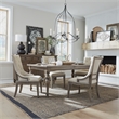 Pemberly Row Farmhouse 5 Piece Leg Table Set with Tufted Back Chairs
