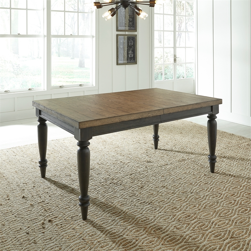 Pemberly Row 5-Piece Rectangular Dining Table Set w/ Slat Back Chairs