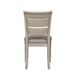 Pemberly Row White Ladder Back Upholstered Side Chair Set of 2 in Khaki