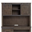 Pemberly Row Dark Gray Double Barn Door Hutch with Dovetail Drawers