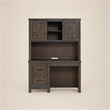 Pemberly Row Dark Gray Double Barn Door Hutch with Dovetail Drawers