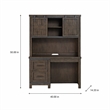 Pemberly Row Dark Gray Double Barn Door Hutch with Dovetail Drawers