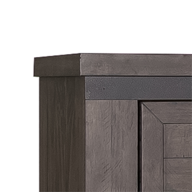 Pemberly Row Dark Gray 5 Drawer Chest with Dovetail Construction