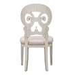 Pemberly Row White Splat Back Side Chair Set of 2 in Khaki Linen
