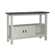 Pemberly Row Sideboard with Sliding Doors and Open Shelf in Textured White