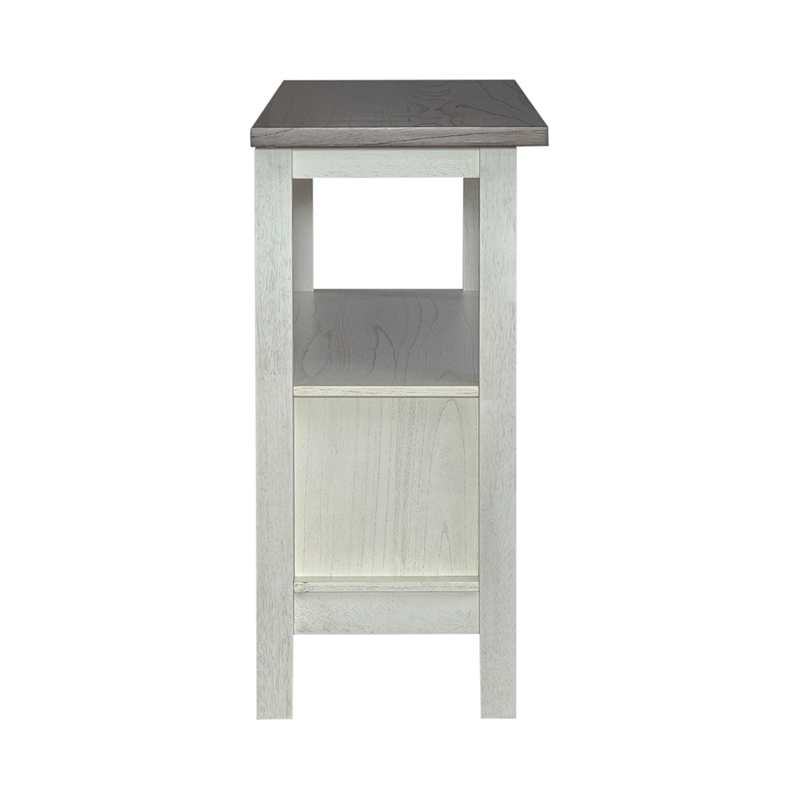 Pemberly Row Sideboard with Sliding Doors and Open Shelf in Textured White