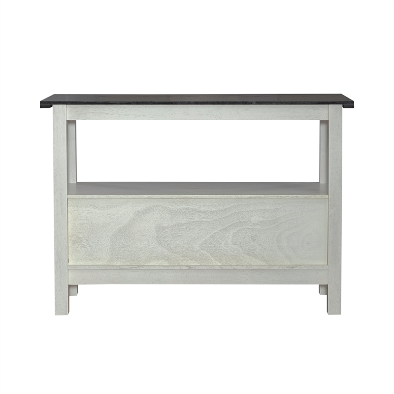 Pemberly Row Sideboard with Sliding Doors and Open Shelf in Textured White