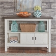 Pemberly Row Sideboard with Sliding Doors and Open Shelf in Textured White