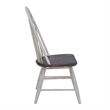 Pemberly Row White Windsor Back Side Chair Set of 2 Heavy Distressing