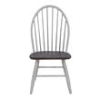 Pemberly Row White Windsor Back Side Chair Set of 2 Heavy Distressing
