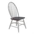 Pemberly Row White Windsor Back Side Chair Set of 2 Heavy Distressing