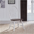 Pemberly Row White Windsor Back Side Chair Set of 2 Heavy Distressing