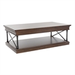 Pemberly Row Rectangular Cocktail Table with Casters and X Metal Accents