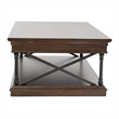 Pemberly Row Rectangular Cocktail Table with Casters and X Metal Accents