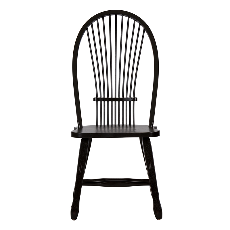 Pemberly Row Sheaf Back Side Chair in Black Set of 2 with Nylon Glides