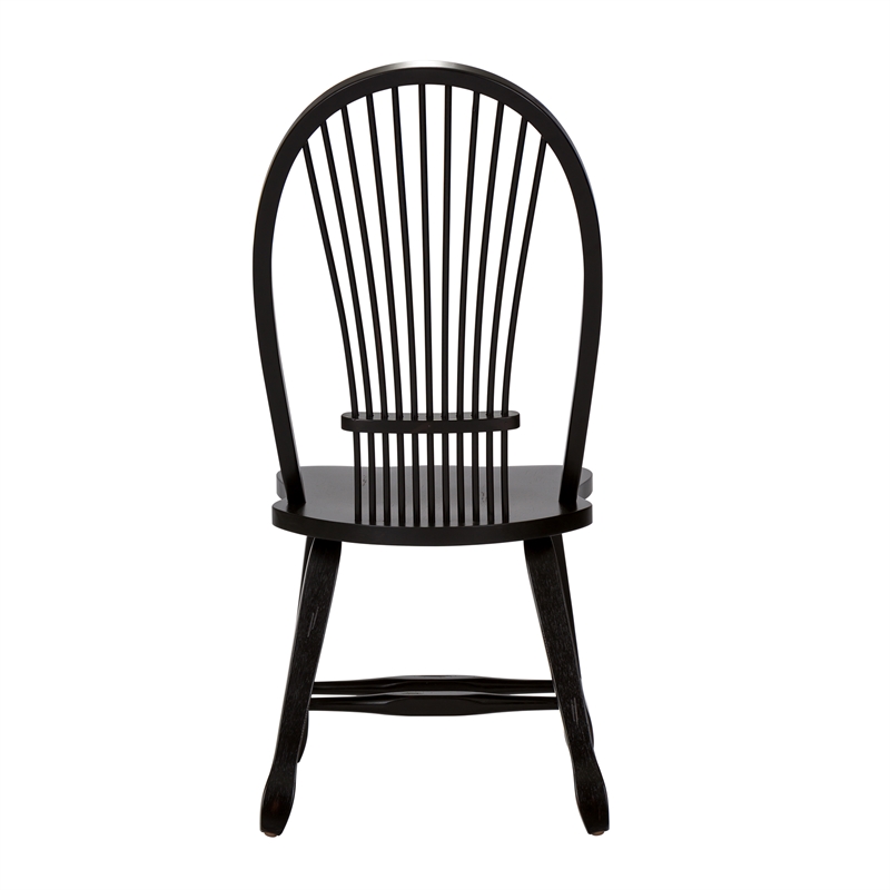 Pemberly Row Sheaf Back Side Chair in Black Set of 2 with Nylon Glides