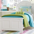 Pemberly Row Full Panel Bed in Oyster White Finish with Louvered Accents