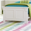 Pemberly Row Full Panel Bed in Oyster White Finish with Louvered Accents